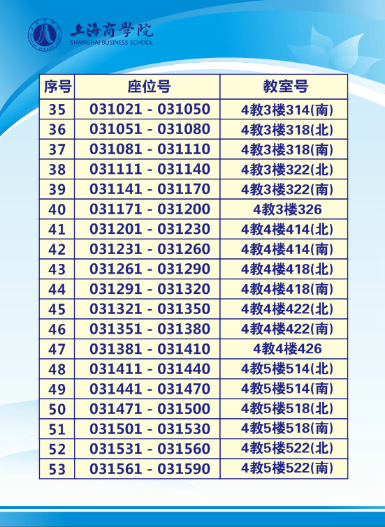  上海商学院2021年第78次自学考试考场安排图3