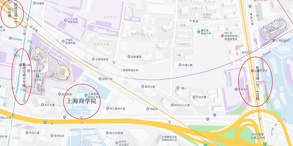 徐汇校区交通示意图